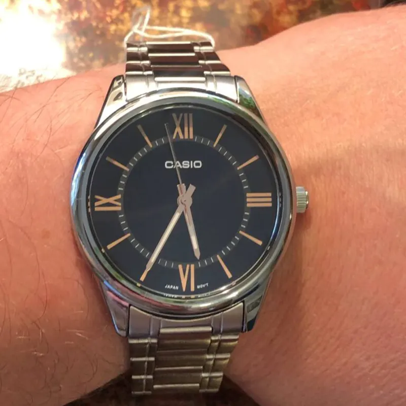 Casio Enticer Black Dial Triple-fold Men's Watch- MTP-V005D-1B5